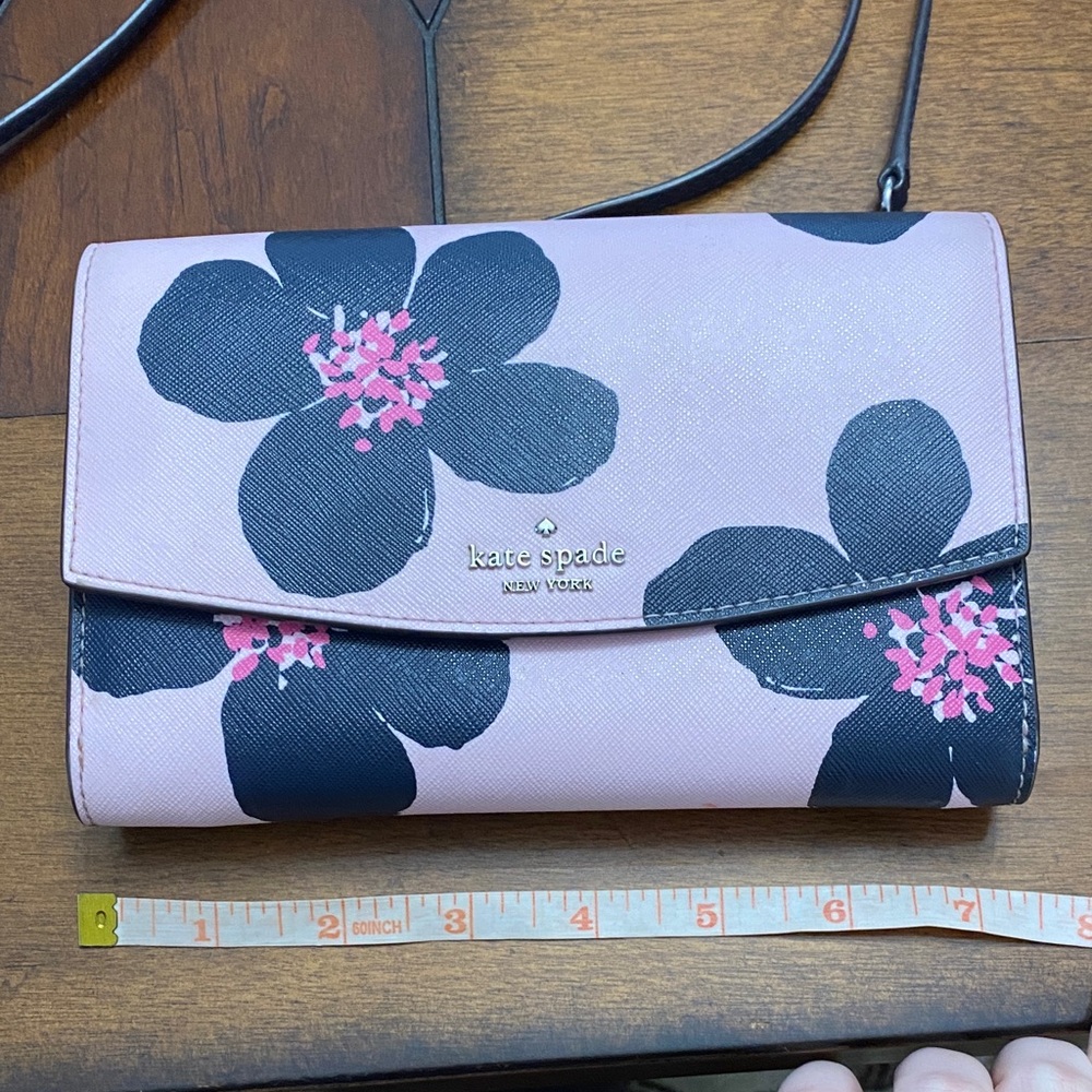 Kate Spade Black and Pink Floral Crossbody Bag - Picture 3 of 12